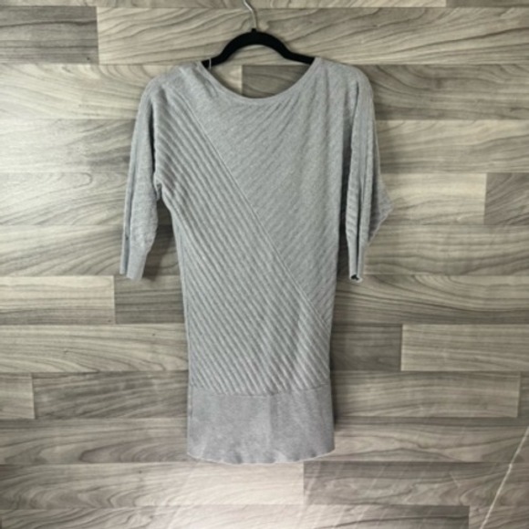 White House Black Market Womens Pullover Sweater Gray‎ Striped Short Sleeve M - Picture 9 of 12